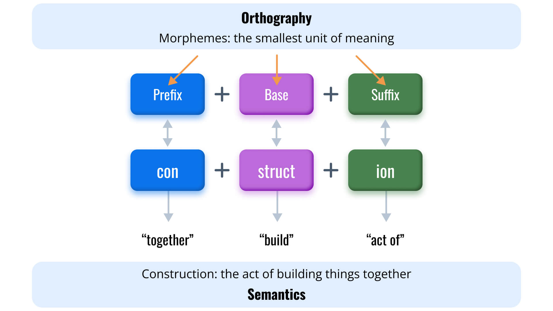 The morphology subtest uses two types of items to measure morphological knowledge: prefixes and suffixes.