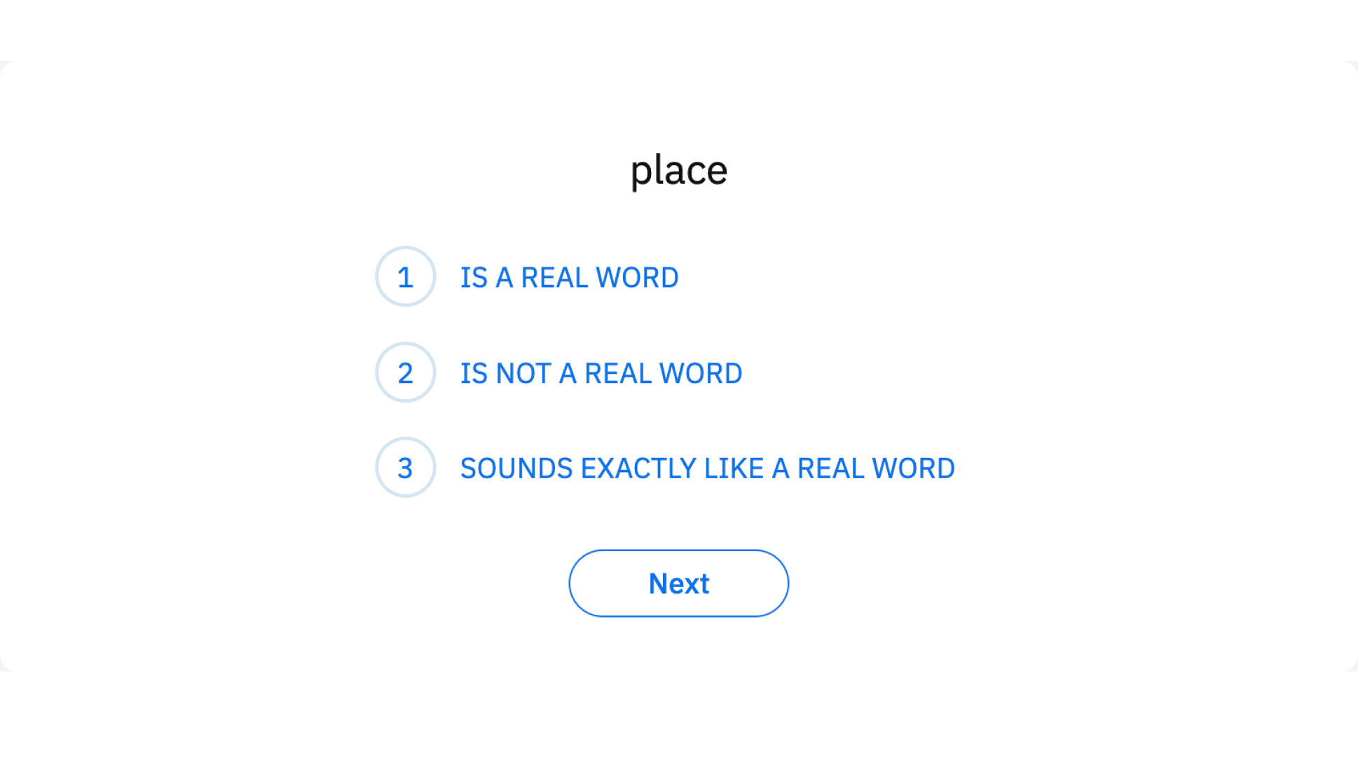 Real word items ask students to identify actual words encountered in school.