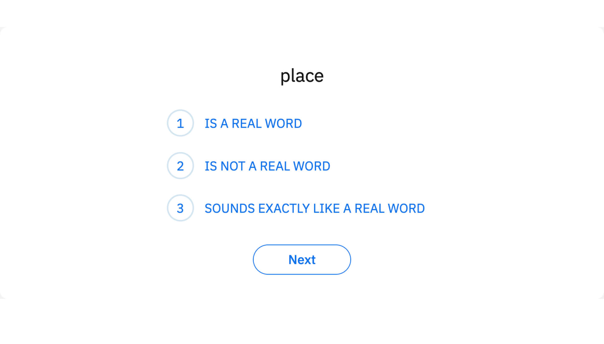 Real word items ask students to identify actual words encountered in school.